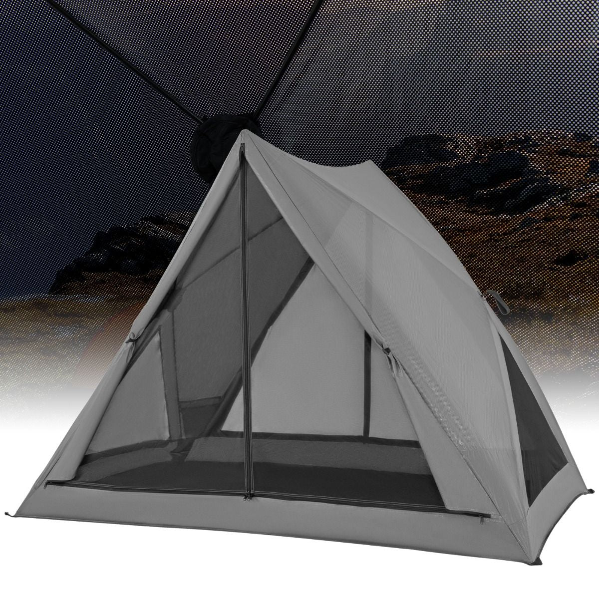 Pop up Zelt Für 2-3 Personen 360° Einseitig Durchsichtiges Familienzelt 225 X 145 X 161 Cm Grau