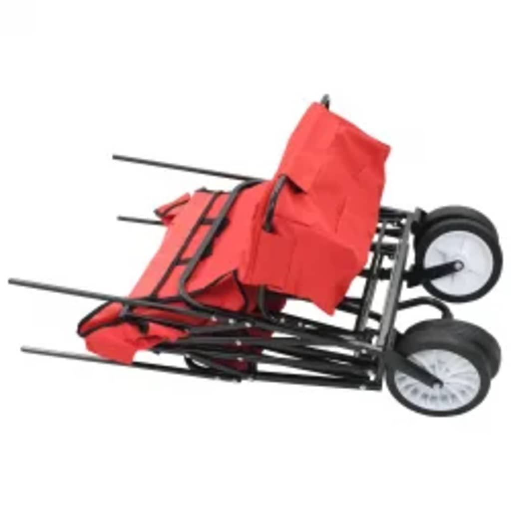 Handwagen Klappbar Mit Sonnendach Stahl Bollerwagen Viele Farben Vidaxl