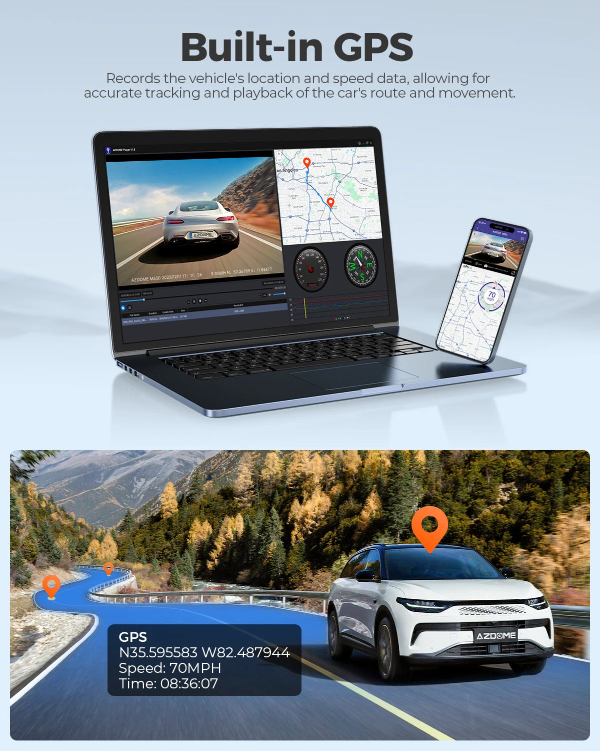 M550 Dash Cam 4K +1080 3.18'' Screen 3 Camera GPS Wifi APP Control Car DVR IR Night Vision 24H Parking Support Rear Cam