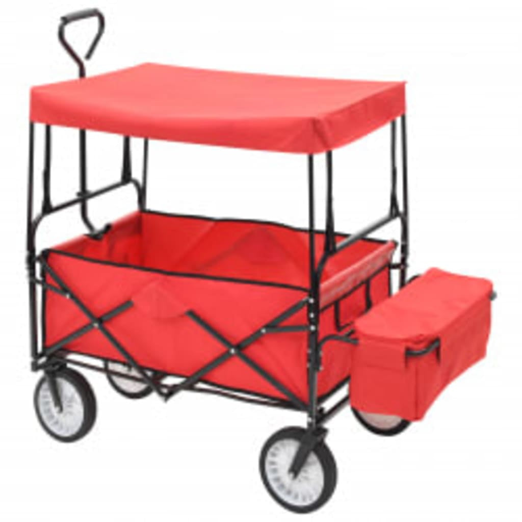 Handwagen Klappbar Mit Sonnendach Stahl Bollerwagen Viele Farben Vidaxl
