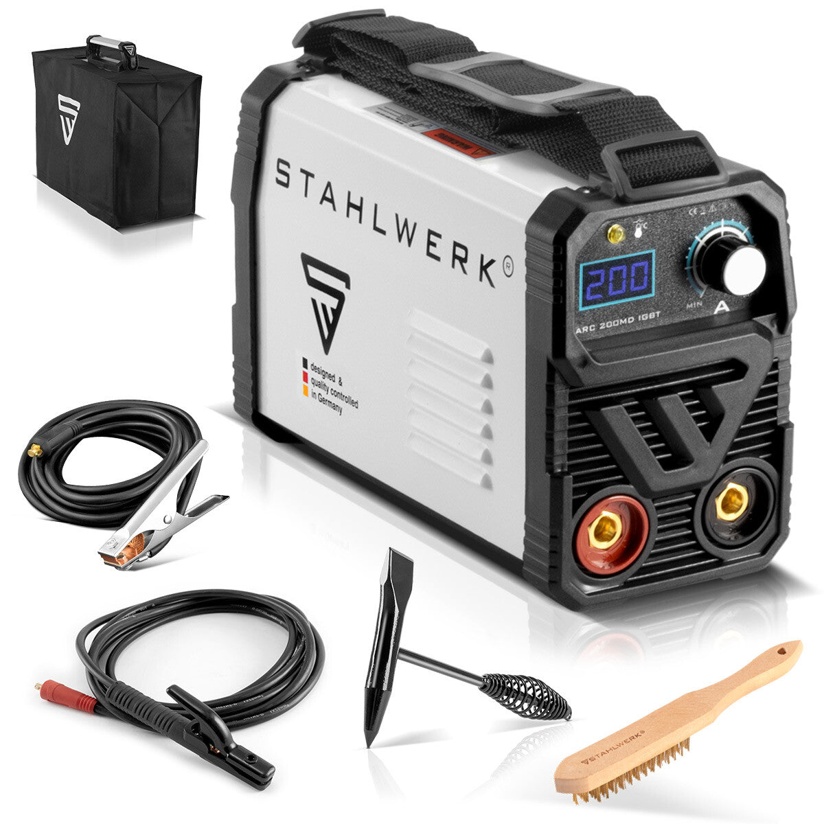 Schweißgerät STAHLWERK ARC 200 MD IGBT MMA E Hand Inverter Single-Board 200 A