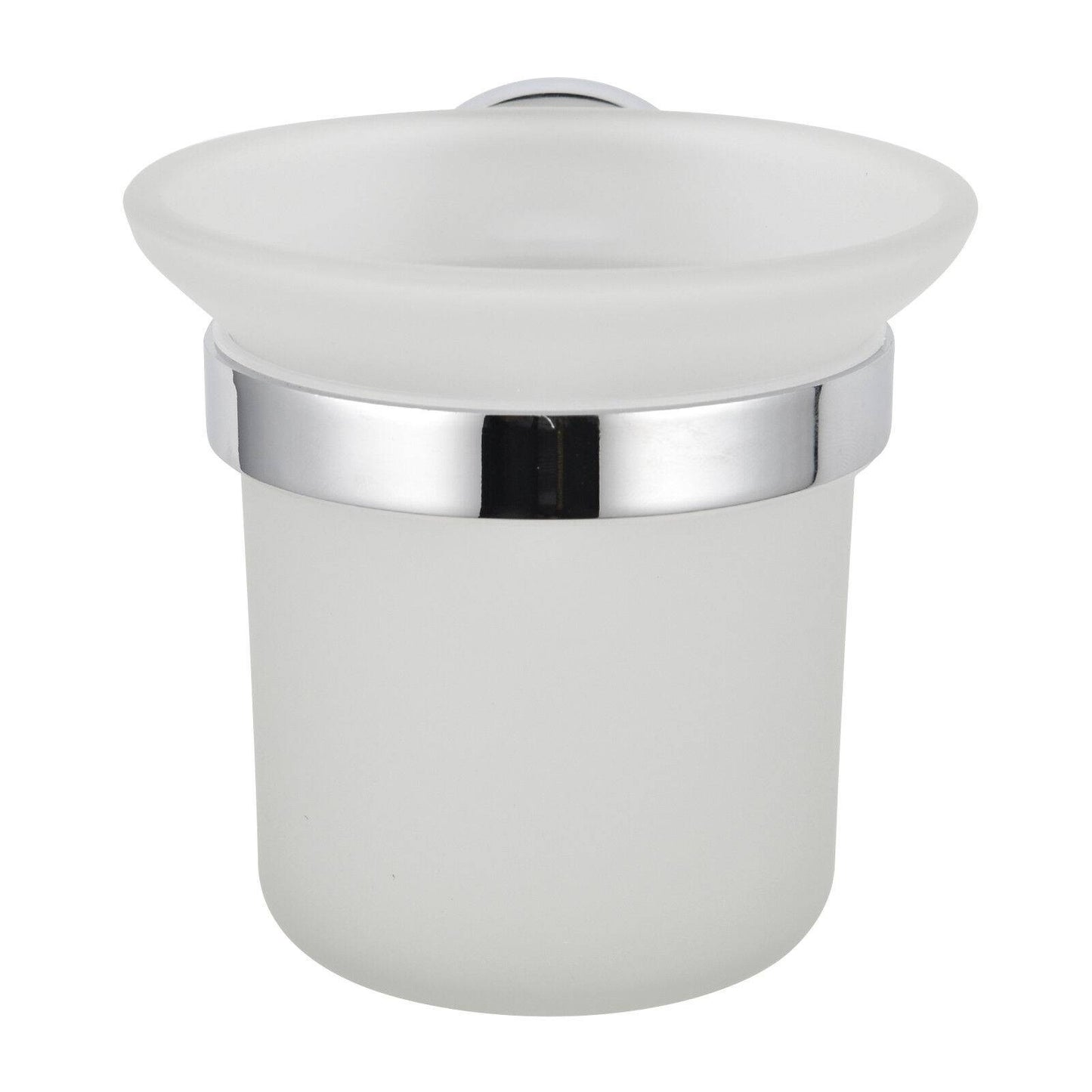 Stainless Steel Glass Bathroom Wall Mounted Brush Holder and Brush Toilet Set Toilet Brush