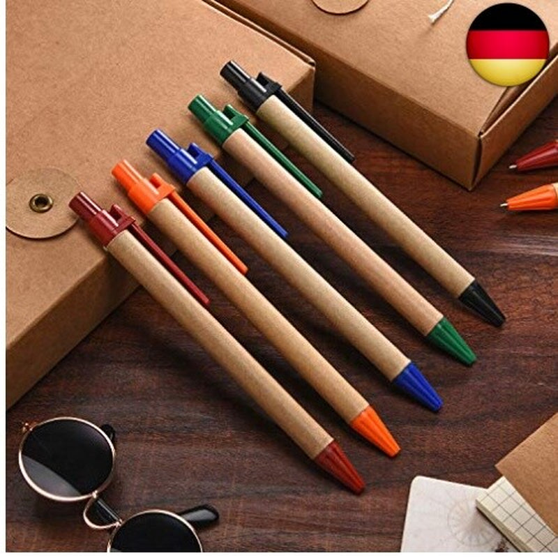 100 Stück Kugelschreiber Großpackung Kraftpapier Kugelschreiber Schwarze T