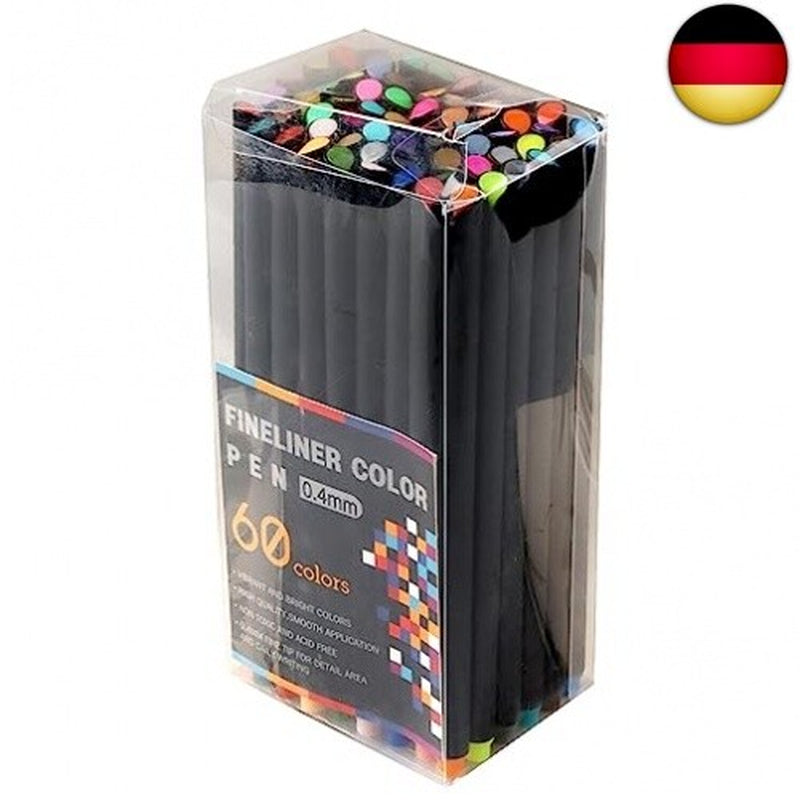 Funnasting Fineliner Stifte, 60 Farben Fineliner Set, 0.4Mm Bullet Journal