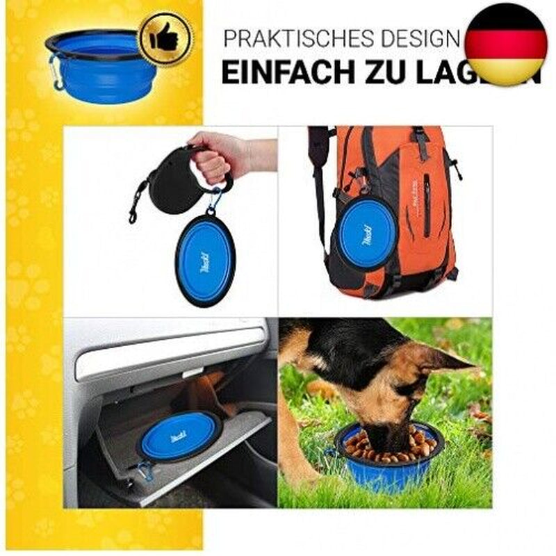 Huskl Faltbarer Silikon Hundenapf Unterwegs - Premium-Qualit