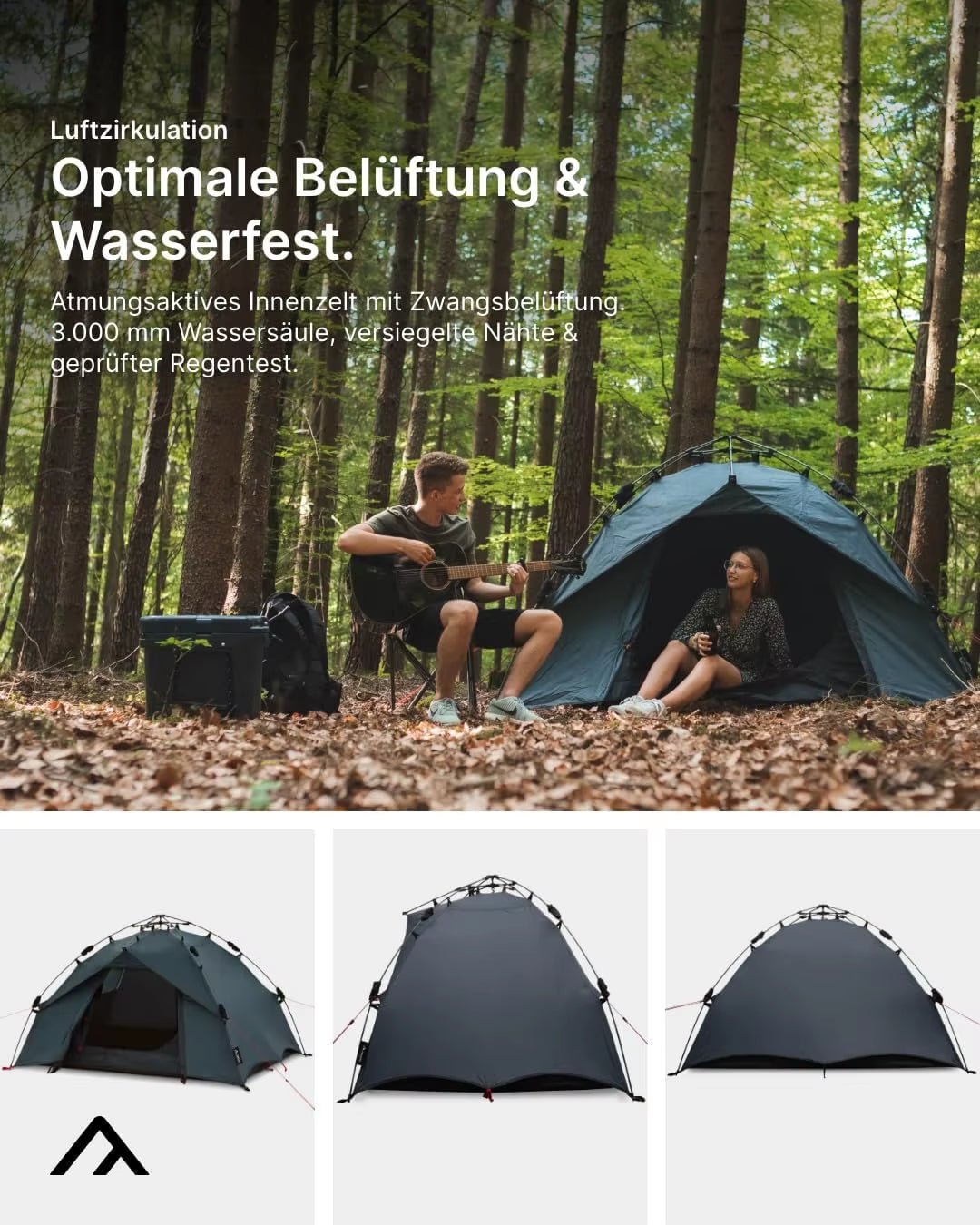 "Quick 2-Person Tent with Instant Setup System, Ready in Seconds." (128 Chars)