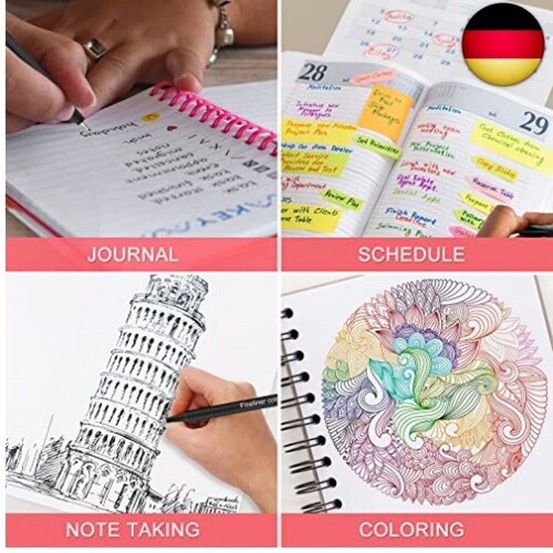 Funnasting Fineliner Stifte, 60 Farben Fineliner Set, 0.4Mm Bullet Journal