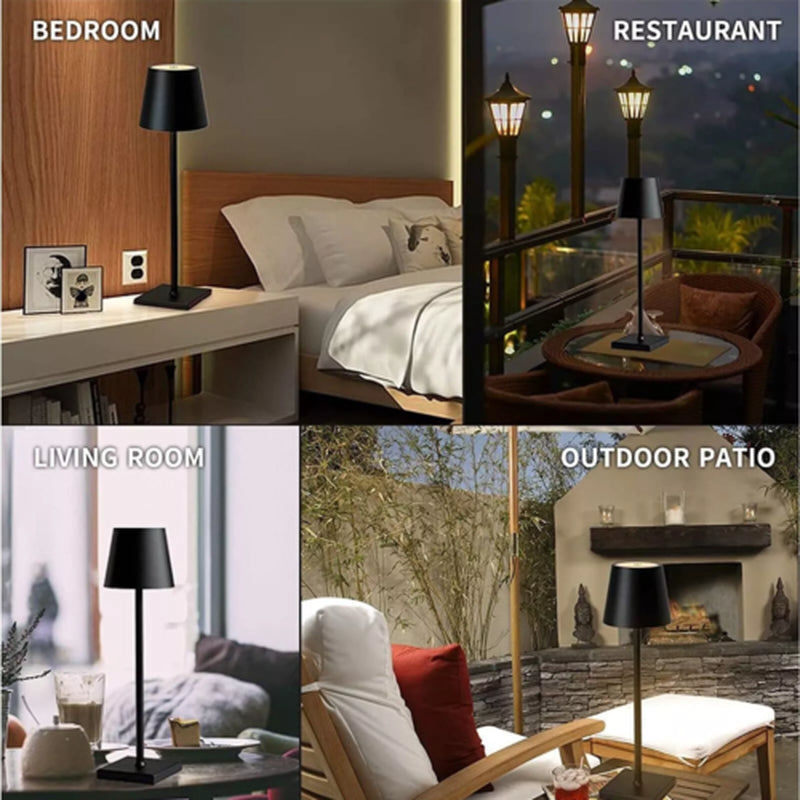 DIMMBAR LED AKKU TISCHLEUCHTE TISCHLAMPE LED LAMPE USB-NACHTTISCHLAMPEN