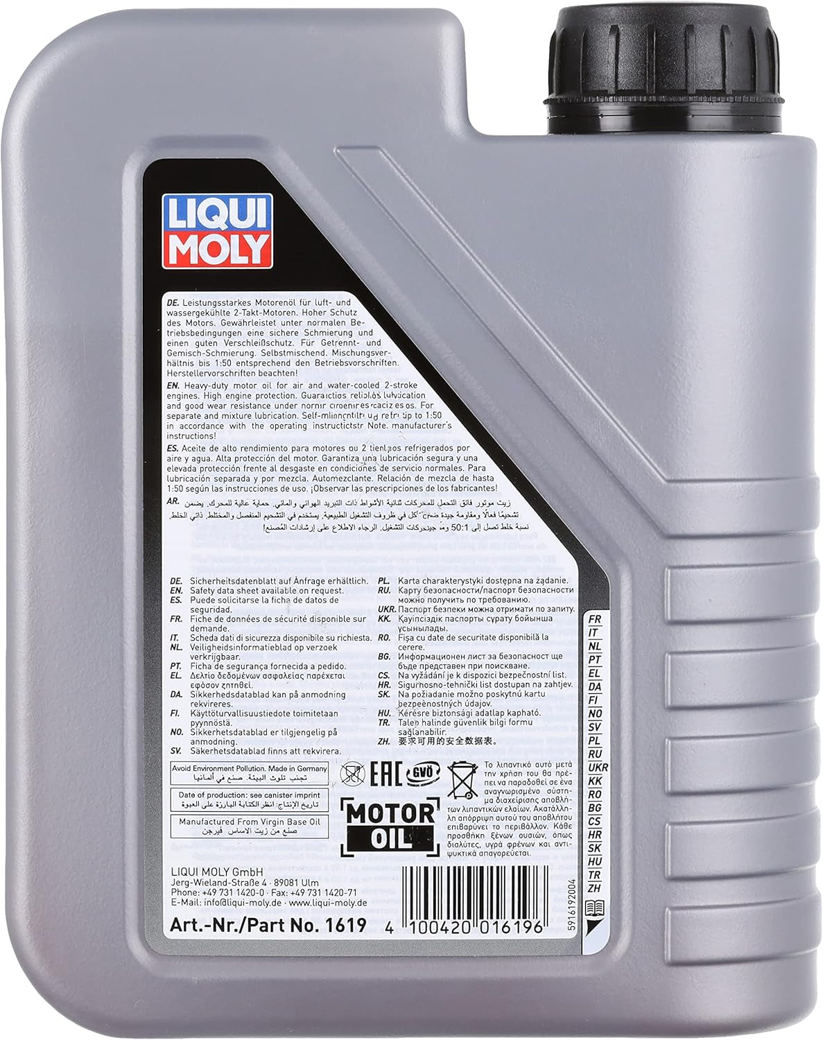 LIQUI MOLY 2T Basic Scooter Motorbike Oil | 1 L | Two-Stroke Oil | Item No.: 1619, Silver