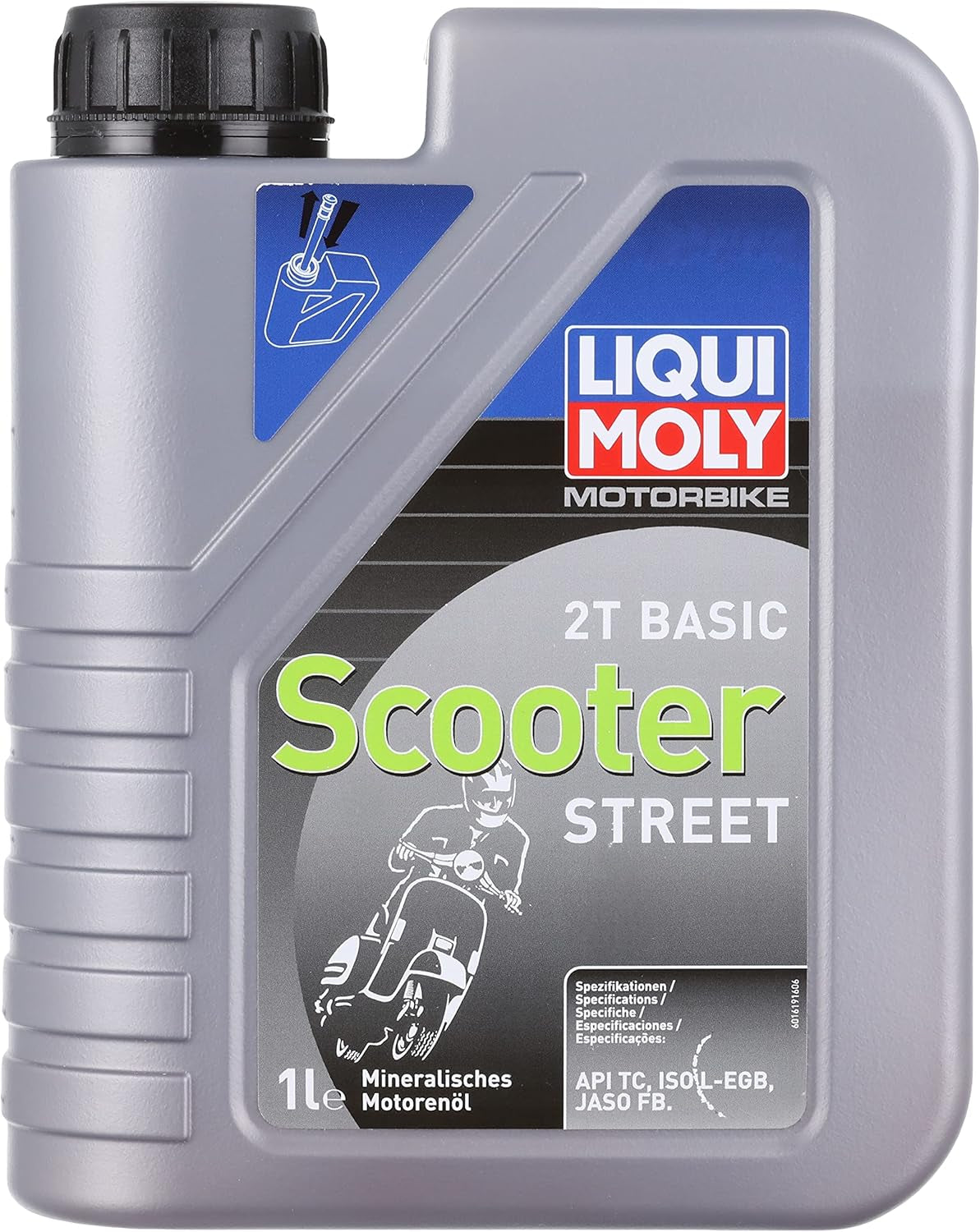 LIQUI MOLY 2T Basic Scooter Motorbike Oil | 1 L | Two-Stroke Oil | Item No.: 1619, Silver