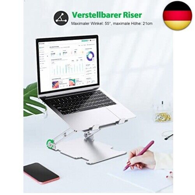 Glangeh Laptop Ständer Aluminium Robust, Belüfteter Ergonomisch Laptop Stand M