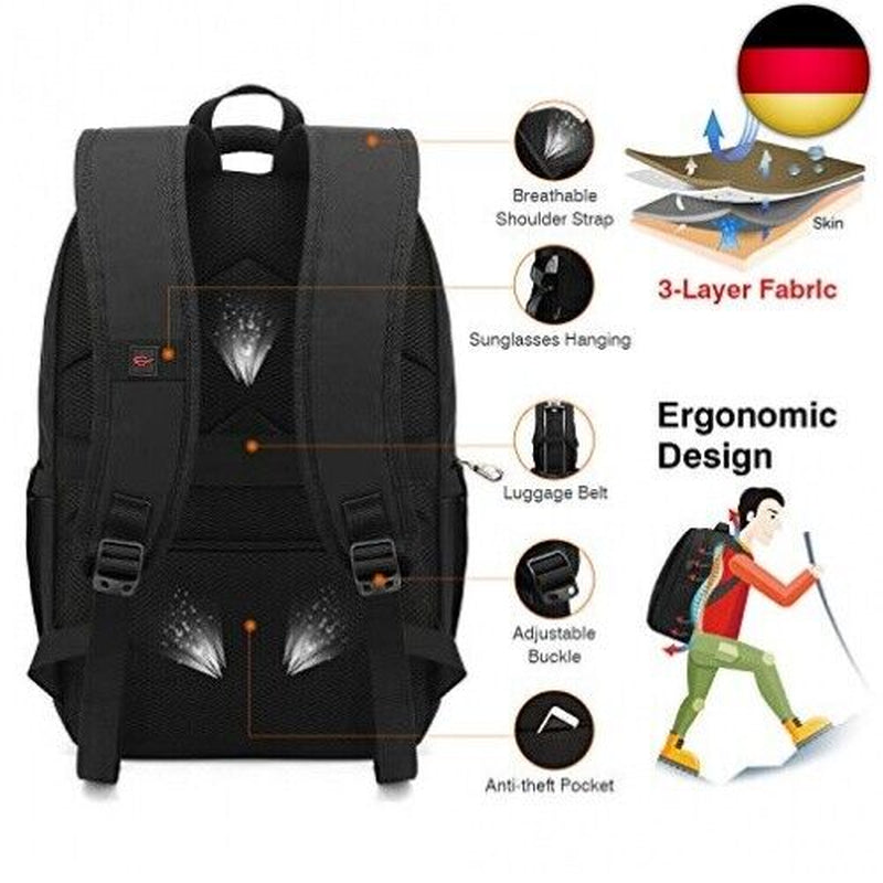 Besttravel Laptop Rucksack Herren Arbeit Für 15,6 Zoll Notebook,Wasse