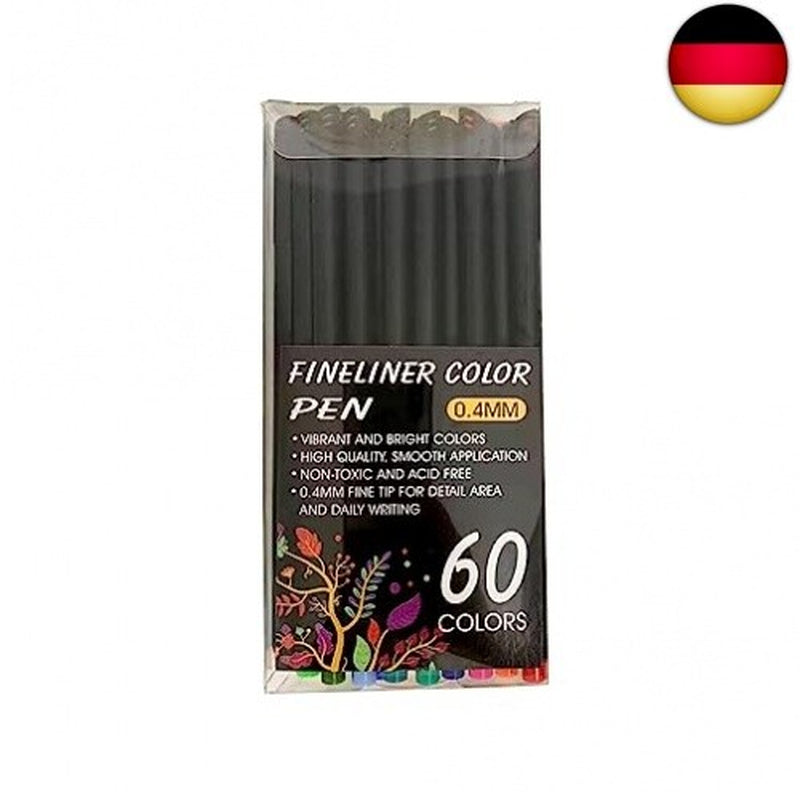Funnasting Fineliner Stifte, 60 Farben Fineliner Set, 0.4Mm Bullet Journal