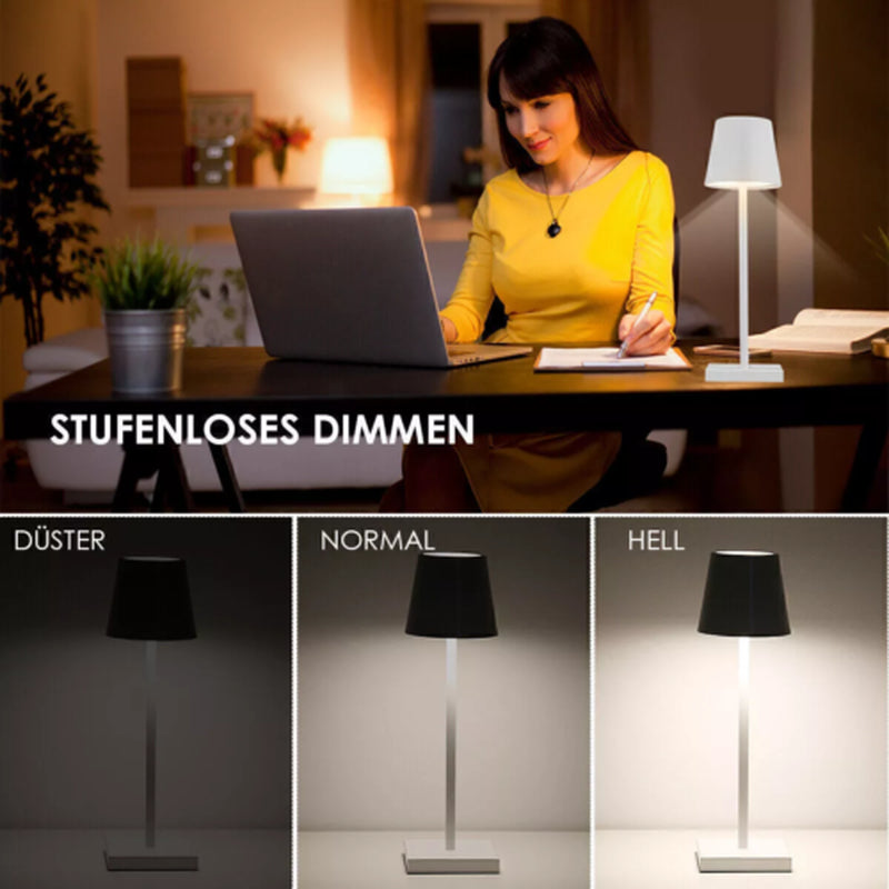 DIMMBAR LED AKKU TISCHLEUCHTE TISCHLAMPE LED LAMPE USB-NACHTTISCHLAMPEN