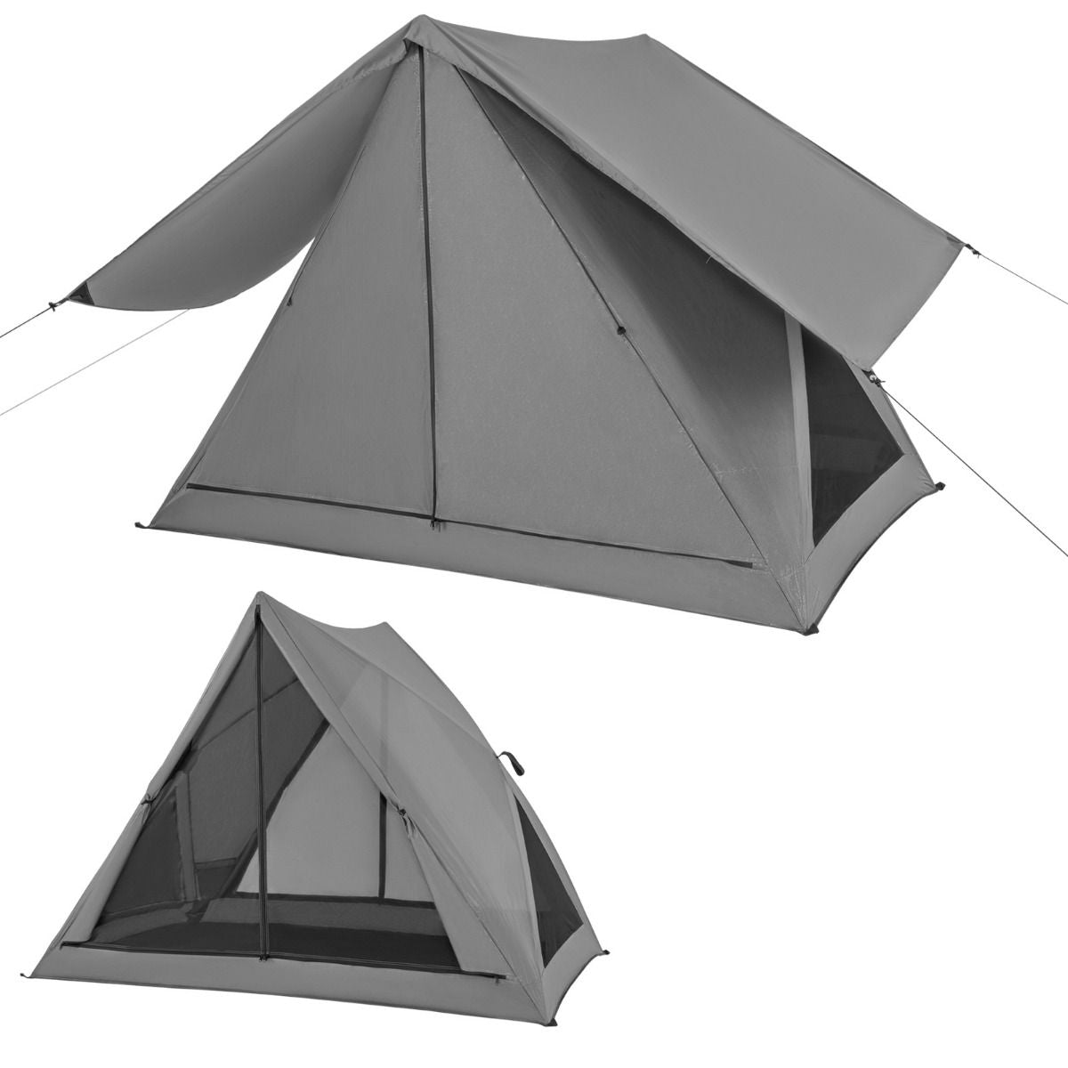 Pop up Zelt Für 2-3 Personen 360° Einseitig Durchsichtiges Familienzelt 225 X 145 X 161 Cm Grau