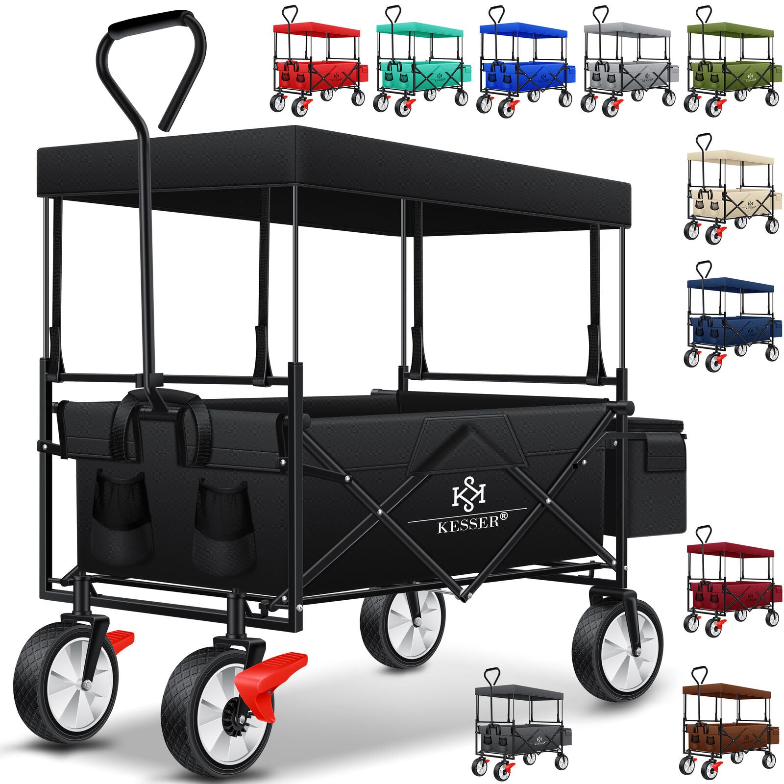 KESSER® Bollerwagen Faltbar Dach Handwagen Klappbar Transportkarre Gerätewagen