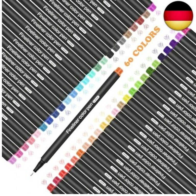 Funnasting Fineliner Stifte, 60 Farben Fineliner Set, 0.4Mm Bullet Journal