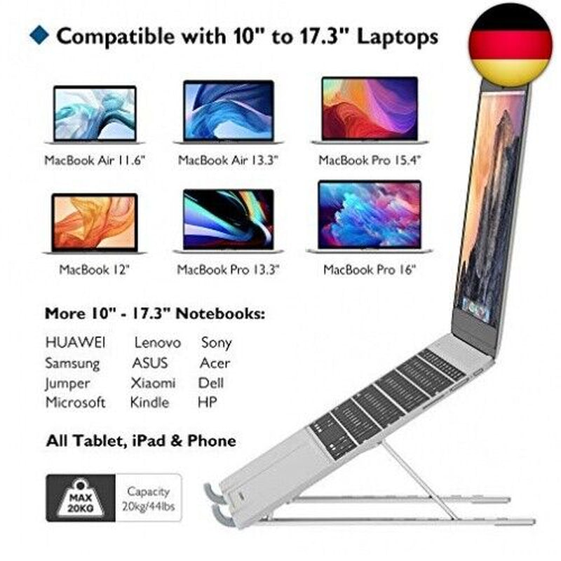 BONTEC Laptop Ständer, Aluminium Multi-Winkel Einstellbar Laptop Stand, 7-Stufe