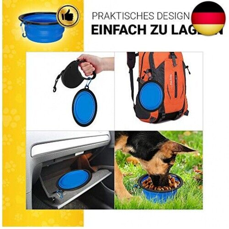 Huskl Faltbarer Silikon Hundenapf Unterwegs - Premium-Qualit