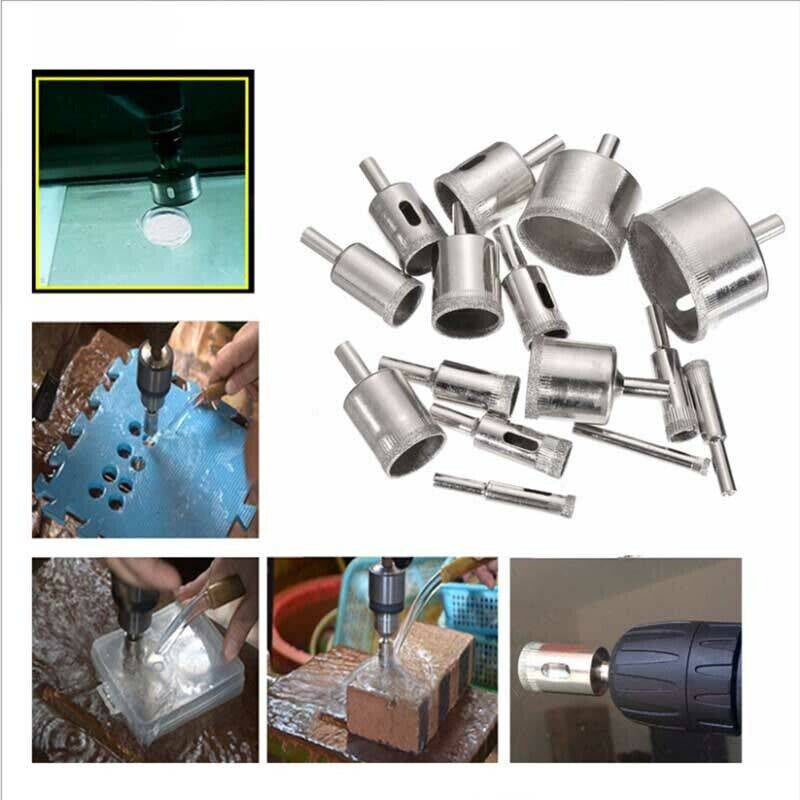 15 Pcs Set Diamond Drill Bit Glass Drill Bit Glass-Stone Tile Drill Bit 6-50Mm