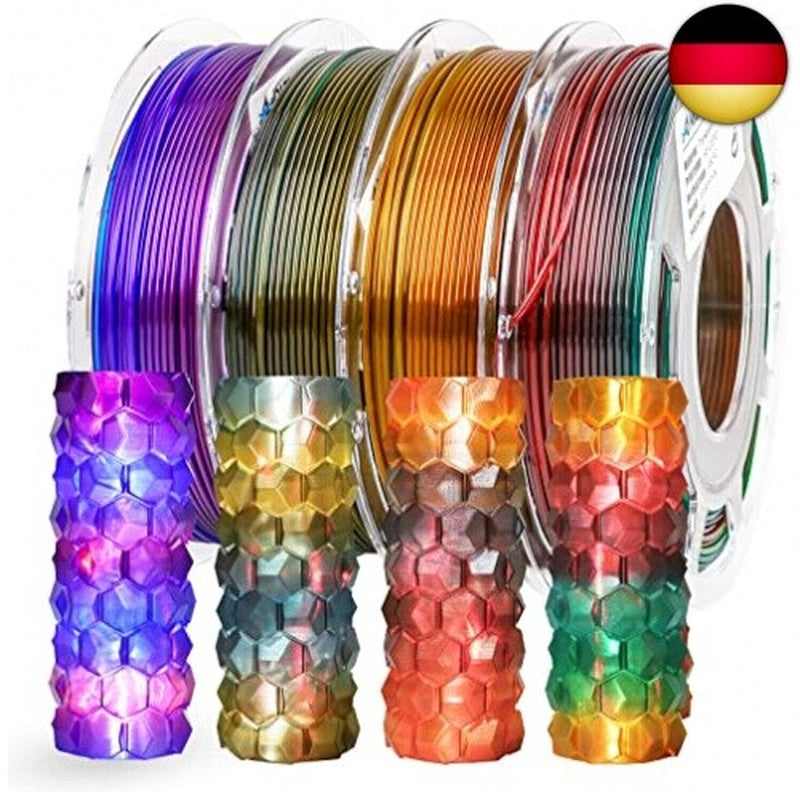 AMOLEN 3D Drucker Filament Bundle, Transparentes PLA Filament 1.75Mm, Rainbow