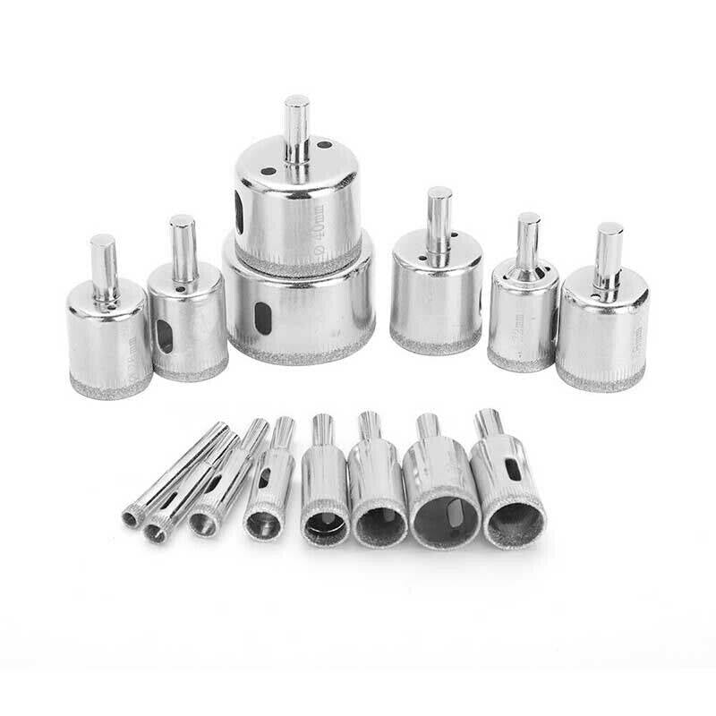 15 Pcs Set Diamond Drill Bit Glass Drill Bit Glass-Stone Tile Drill Bit 6-50Mm