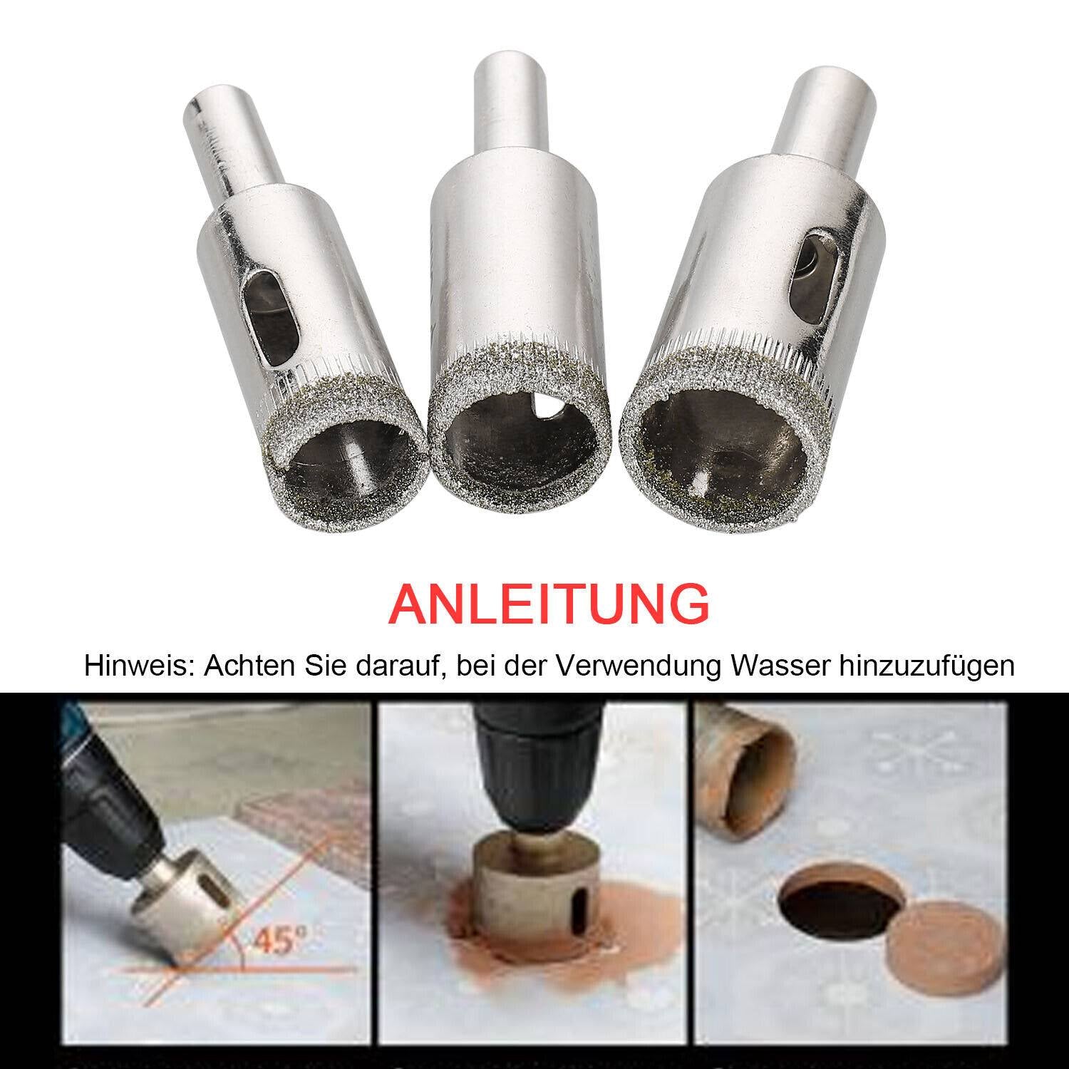 15 Pcs Set Diamond Drill Bit Glass Drill Bit Glass-Stone Tile Drill Bit 6-50Mm