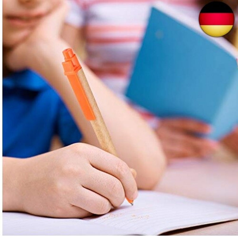 100 Stück Kugelschreiber Großpackung Kraftpapier Kugelschreiber Schwarze T