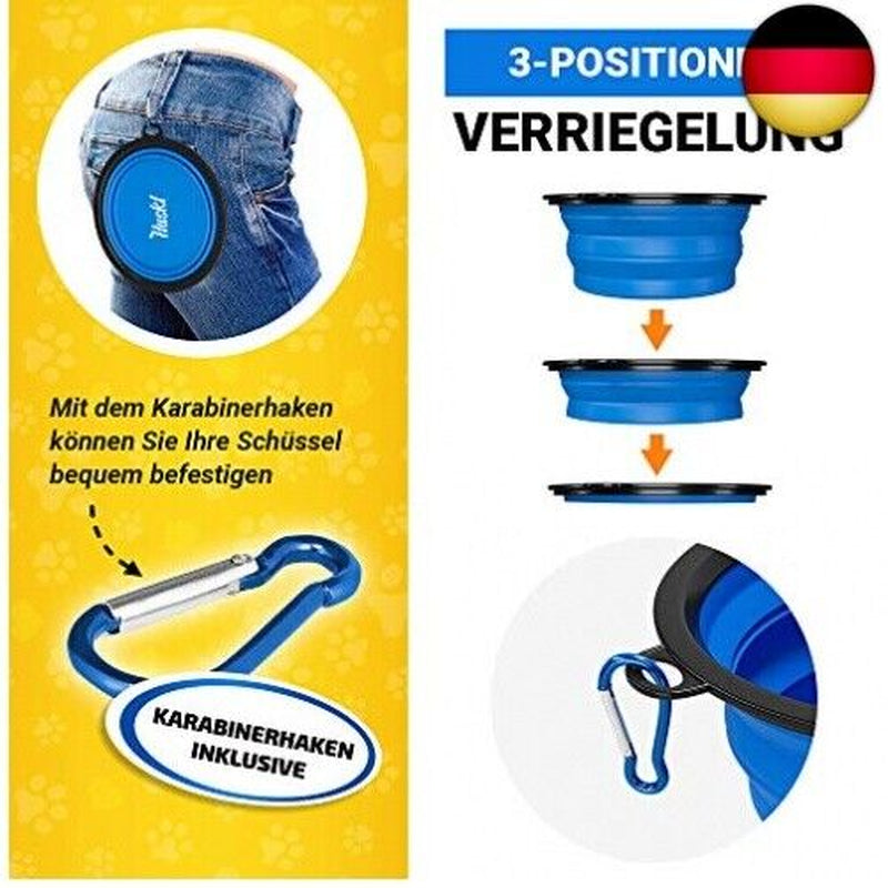 Huskl Faltbarer Silikon Hundenapf Unterwegs - Premium-Qualit