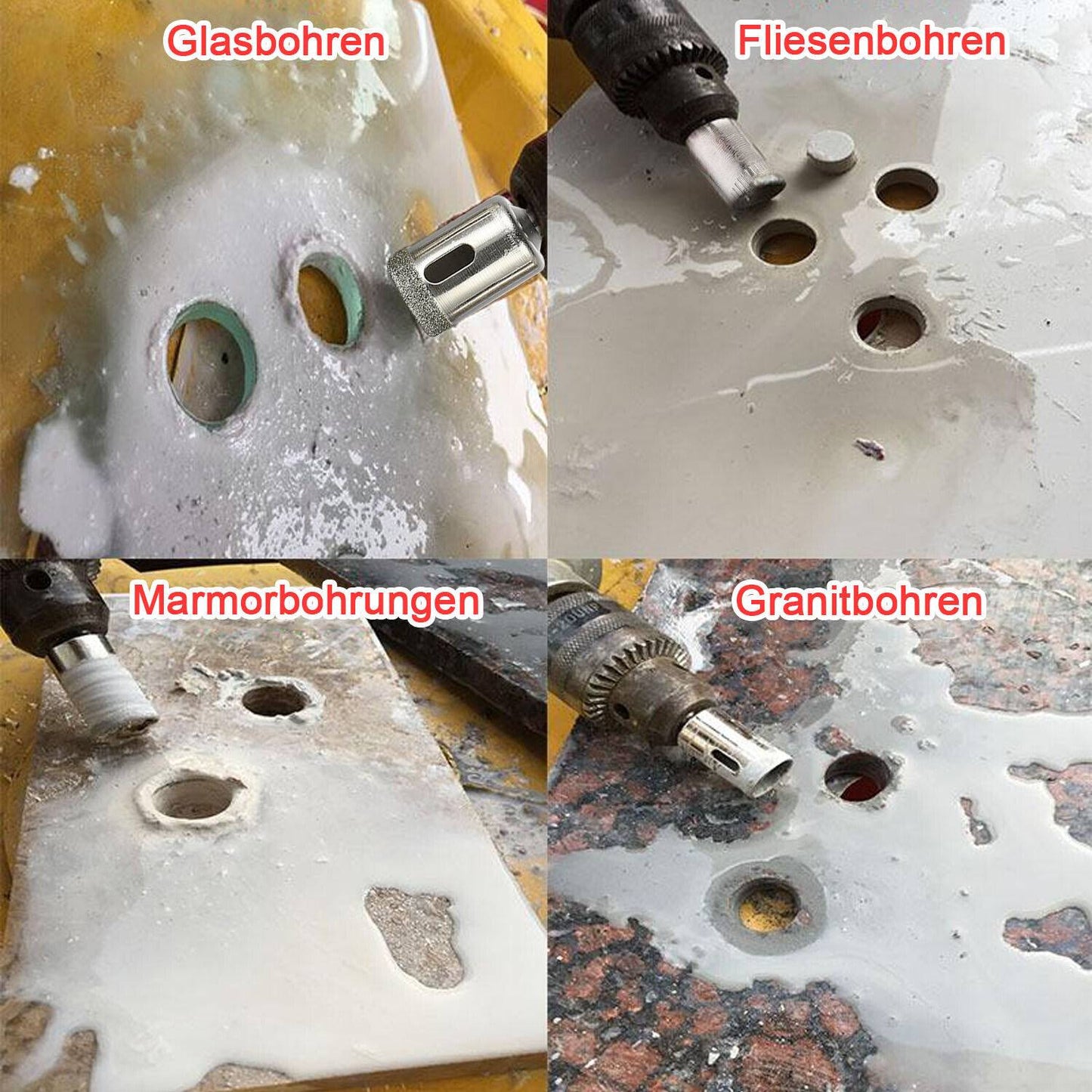 15 Pcs Set Diamond Drill Bit Glass Drill Bit Glass-Stone Tile Drill Bit 6-50Mm