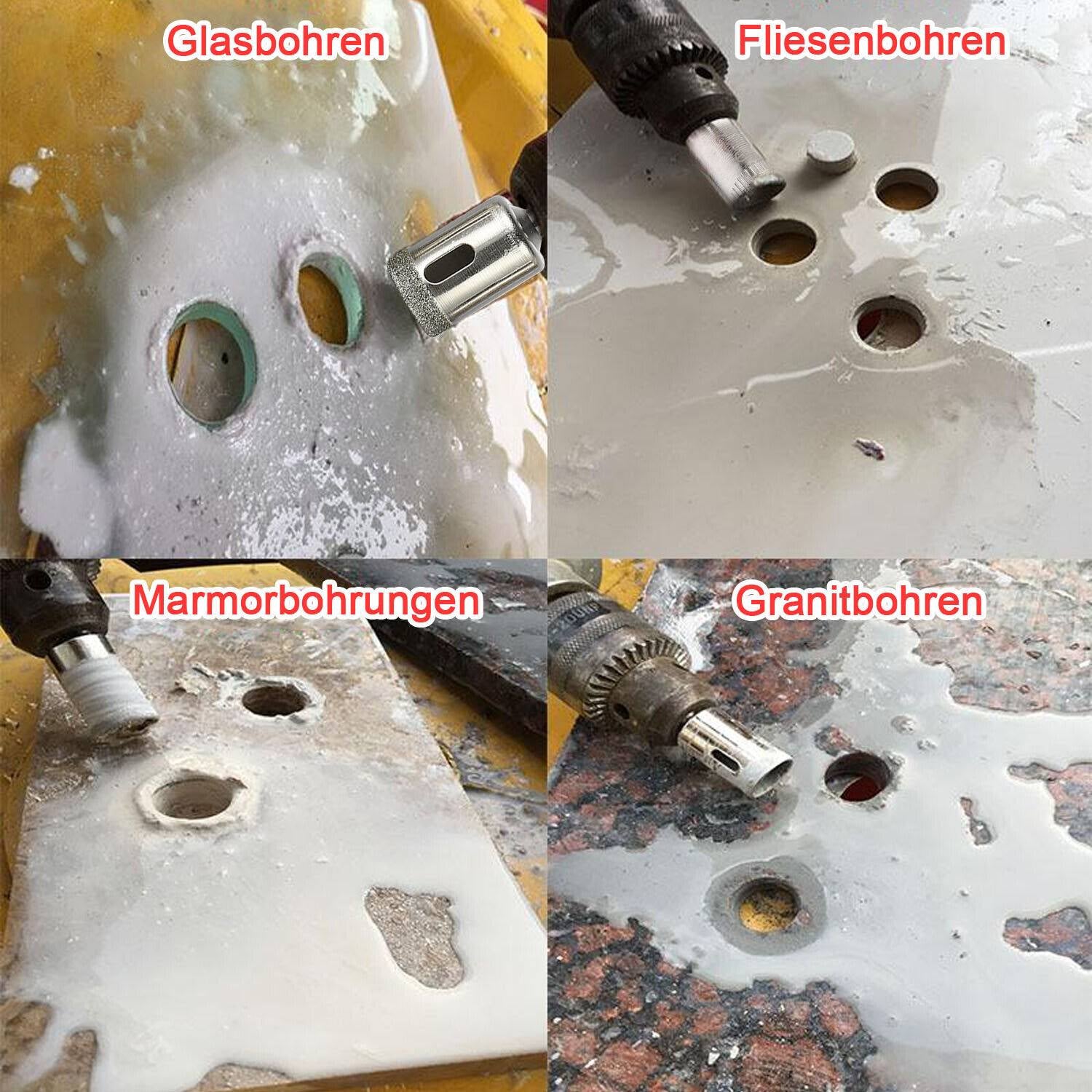 15 Pcs Set Diamond Drill Bit Glass Drill Bit Glass-Stone Tile Drill Bit 6-50Mm