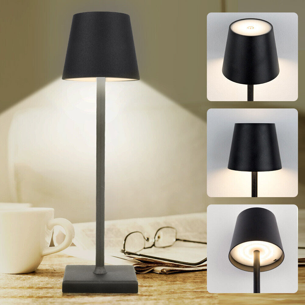 DIMMBAR LED AKKU TISCHLEUCHTE TISCHLAMPE LED LAMPE USB-NACHTTISCHLAMPEN