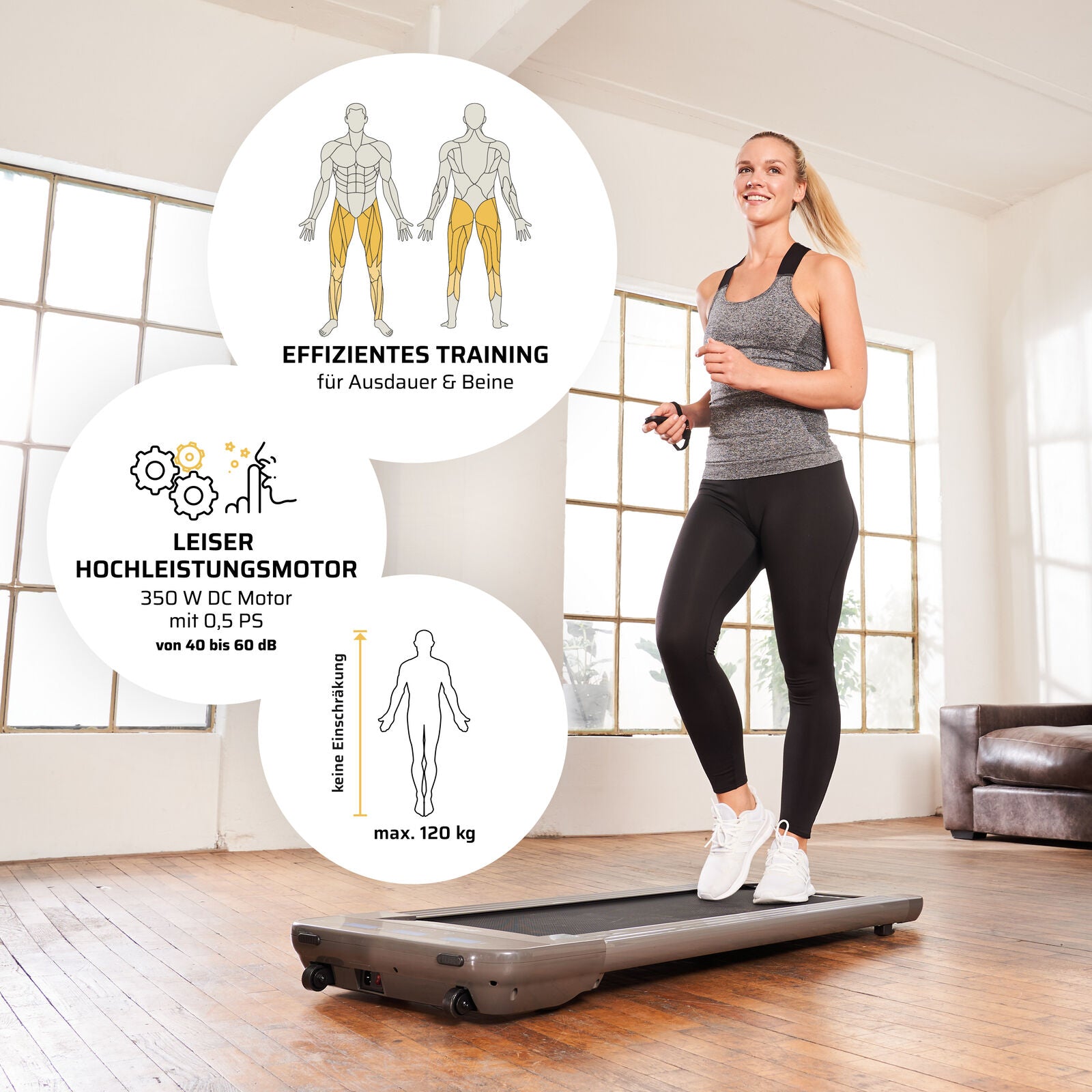 Sportplus Laufband Walkingpad Treadmill Heimtrainer Geh-/ Lauftraining 0,8-6Km/H