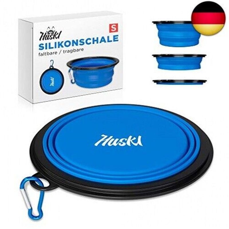 Huskl Faltbarer Silikon Hundenapf Unterwegs - Premium-Qualit