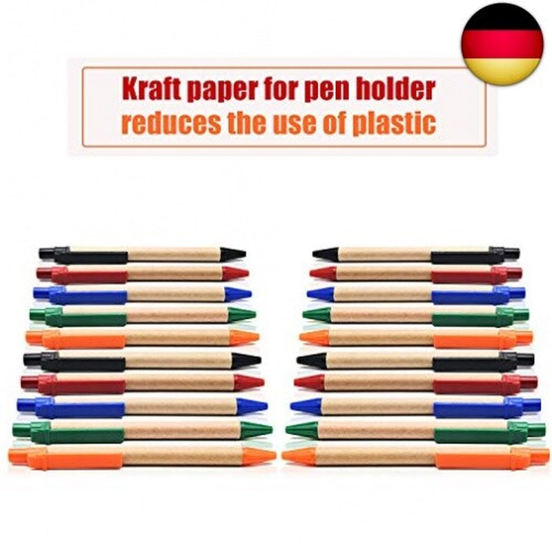 100 Stück Kugelschreiber Großpackung Kraftpapier Kugelschreiber Schwarze T
