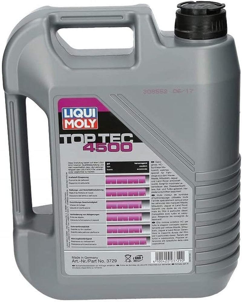 LIQUI MOLY Top Tec 4500 5W-30 | 5 L | Synthesetechnologie Motoröl | Art.-Nr.: 3729